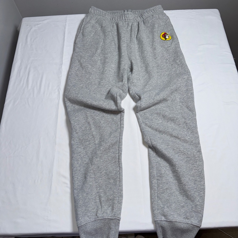 Buc-ee's Heather Gray Jogger Sweatpants Beaver Logo Medium Fleece Pants